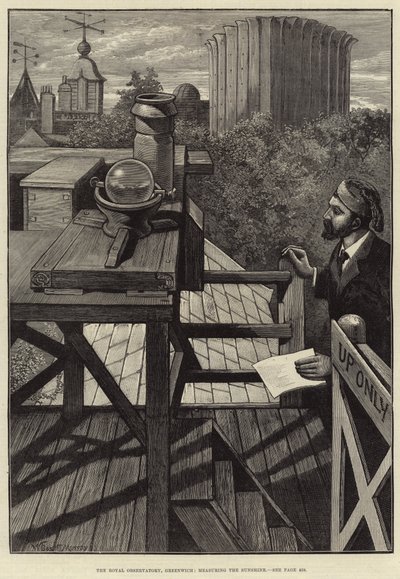 Het Koninklijk Observatorium, Greenwich, het meten van de zonneschijn door William Bazett Murray